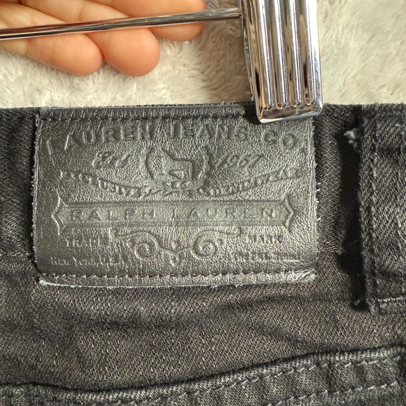 Lauren Jeans Co Ralph Lauren Womens Black Denim Straight Leg Pants Size 8P - Picture 7 of 13